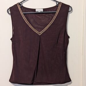 Brown Sleeveless Top